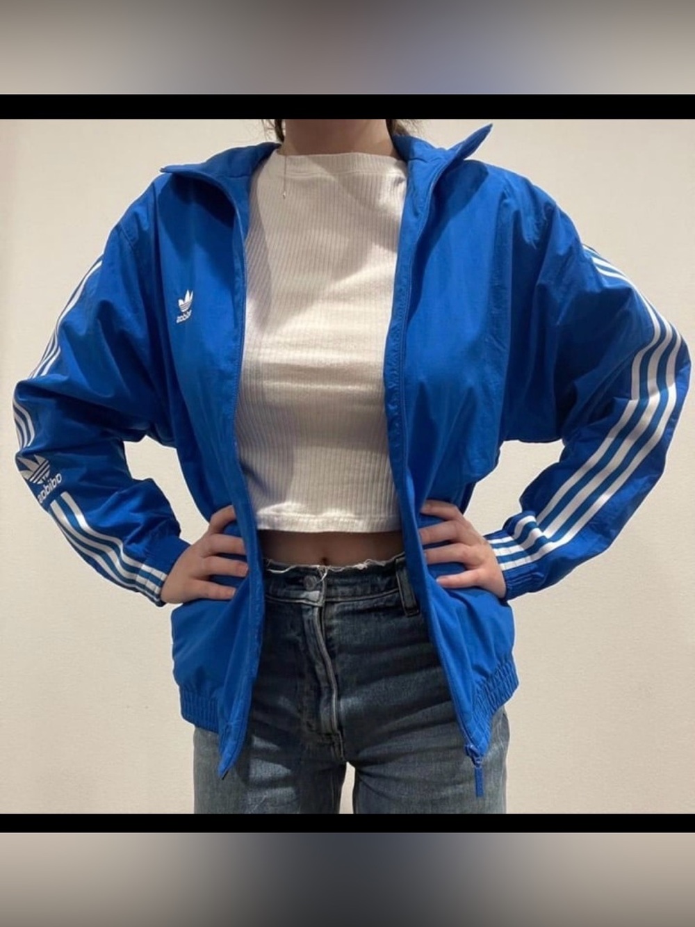 Adidas Blue Track Jacket Women’s Size Medium